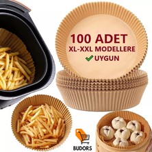 Budors Büyük Boy Fritöz Pişirme Kağıdı Xl-Xxl  Uygun Air Fryer Tüm Markalara Uygun 100 Adet