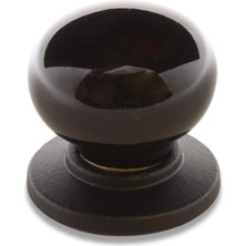 Badem10 Lesapins Lüks Porselen Düğme Mobilya Çekmece Dolap Kapak Kulpu Kulbu Siyah