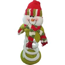 Pandoli Masa Üstü Veya Dekor Amaçlı Peluş Yaylı Kardan Adam Yılbaşı Süsü 32 cm 1 Adet