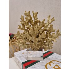 Aisya Home Dekor Dekoratif Cam Kristal Gümüş Kaideli Mercan