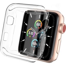 Smart Tech Apple Watch ile Uyumlu 38 40 42 44 45 mm Önü Açık Silikon Şeffaf Kılıf