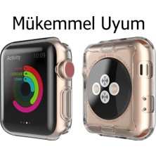 Smart Tech Apple Watch ile Uyumlu 38 40 42 44 45 mm Önü Açık Silikon Şeffaf Kılıf