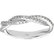 Sirius İki Sıra Pırlanta Taşlı Yarım Tur Yüzük 0404R0088