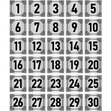 Özarslan Dizayn Metal Kapı Masa Dolap Numara Levhası 4X4 cm Gümüş Renk 30 Adet (1…30)