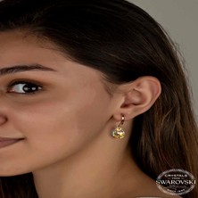 Gumush Swarovski Crystal Taşlı Gümüş Damla Sallantılı Kadın Küpe