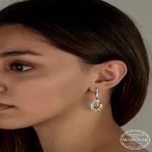 Gumush Swarovski Crystal Taşlı Gümüş Damla Sallantılı Kadın Küpe