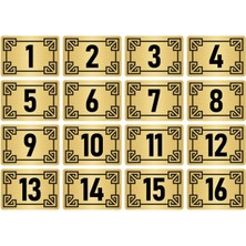 Özarslan Dizayn Metal Kapı Masa Dolap Numara Levhası 7X10CM Altın Renk 16 Adet (1…16)
