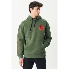 Riders By Lee Riders By Lee Loose Fit Rahat Kesim Kapüşonlu Şardonlu Haki Sweatshirt