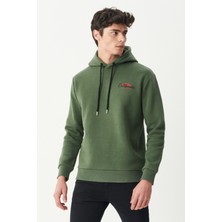 Riders By Lee Riders By Lee Regular Fit Kapüşonlu Şardonlu Haki Sweatshirt