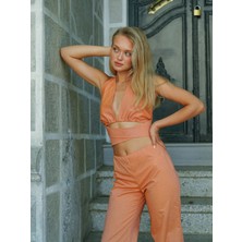 ALV Fashion Bağlamalı Bluz Pantolon takımı