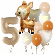 Parti Station Geyik Balon Woodland Balon Yaş Balon Rakam Konsept Balon Set Doğum Günü Set