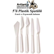 Artlantis Plastik Spatül 5 Li Set Resim ve Heykel Plastik Spatula Esnek Plastik Palet Bıçağı 1 Paket