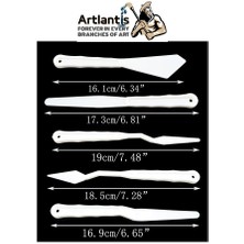 Artlantis Plastik Spatül 5 Li Set Resim ve Heykel Plastik Spatula Esnek Plastik Palet Bıçağı 1 Paket