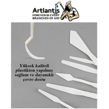 Artlantis Plastik Spatül 5 Li Set Resim ve Heykel Plastik Spatula Esnek Plastik Palet Bıçağı 1 Paket