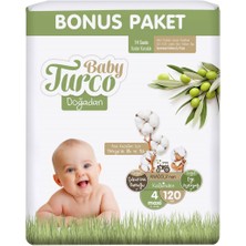 Baby Turco Doğadan Bonus Bebek Bezi 4 Numara Maxi 120 Adet