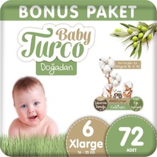 Baby Turco Doğadan Bonus Bebek Bezi 6 Numara Xlarge 72 Adet