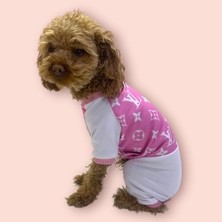 Köpek Kedi Penye Tulum Pijama Pink