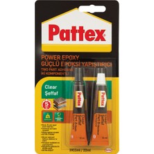 Pattex Power Epoxy Güçlü Epoksi Yapıştırıcı Şeffaf 24 gr 2 × 11 ml 2'li Paket