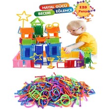 Pazariz Geometrik Çubuklar 120 Parça Bloklar Yapboz Puzzle Bultak Zeka Algı Gelişim Eğitici Oyuncak