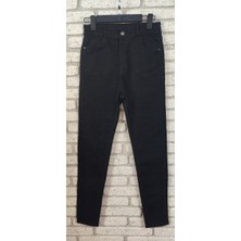 Twomeey Likralı Yüksek Bel Jean Pantolon (Siyah)