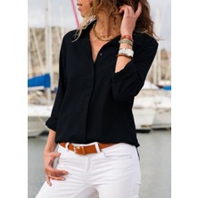 Twomeey Dokuma Viskon Kumaş Basic Gömlek (Renk Seçenekli)