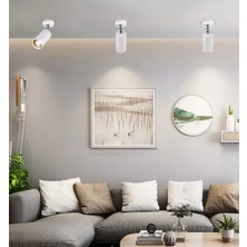 Rsylight Metal Dekoratif Beyaz Mafsallı Spot Armatür Günışığı Ampullü