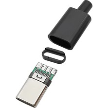 Rob Ada  Type-C USB 3.1 Şarj Soketi 24 Pin Erkek Fiş - Siyah