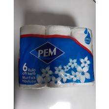 Pem  Rulo Çift Katlı Mutfak Kağıt Havlusu 6'lı 4 paket