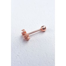 MorMajor Silver Tekli, Twin Star Gümüş Piercing Küpe