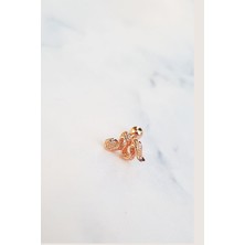 MorMajor Silver Tekli Ithal Yılan Gümüş Piercing Küpe