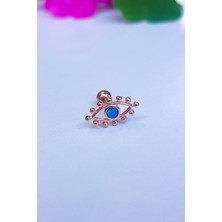 MorMajor Silver Tekli, Eye Opal Taşlı  Piercing Küpe