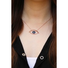 MorMajor Silver Kirplikli Mavi Göz Figürlü Gümüş Kolye