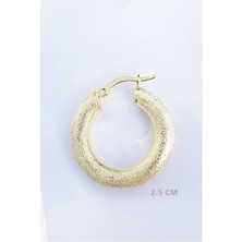 MorMajor Silver Tekli 2.5 cm Mat Kaplama Gümüş Küpe