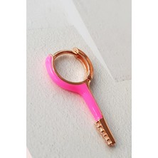 MorMajor Silver Tekli Kurşun Pembe Gümüş Küpe
