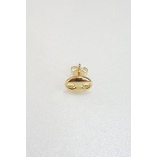 MorMajor Silver Tekli Düğme Gümüş Küpe