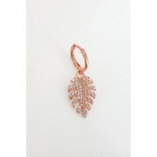 MorMajor Silver Tekli Beyaz Tropi Leaf Gümüş Küpe