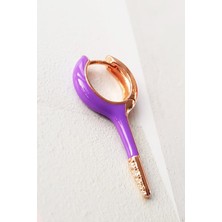 MorMajor Silver Tekli Kurşun Mor Ithal Gümüş Küpe