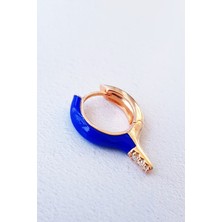 MorMajor Silver Tekli Mini Kurşun Lacivert Ithal Gümüş Küpe