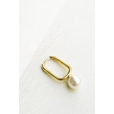 MorMajor Silver Tekli Ithal Mini Dikdörtgen Inci Gümüş Küpe