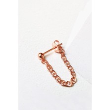 MorMajor Silver Tekli Ithal Zincir Sade Toplu Gümüş Rose Küpe