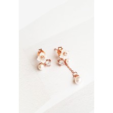 MorMajor Silver Çiftli, Ithal Manolya Inci Gümüş Küpe