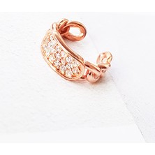 MorMajor Silver Çoklu Taşlı Zincir Tasarım Gümüş Kıkırdak Küpe