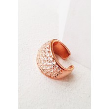 MorMajor Silver Ithal U Taşlı Rose Kaplama Gümüş Cuff