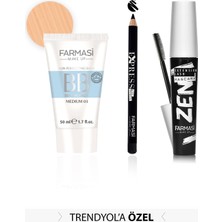 Farmasi Makyaj Seti - Zen Maskara & Bb Krem All In One 50 ml Orta Ton & Siyah Express Göz Kalemi 01