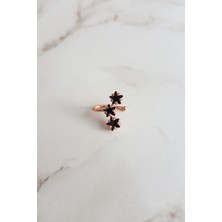 MorMajor Silver Ithal 3 Snowflake Taşlı Gümüş Kıkırdak