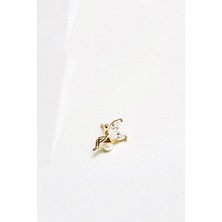 MorMajor Silver Tekli Ithal Minicik Fairy Kelebek Inci Gümüş Küpe-Sağ