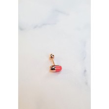 MorMajor Silver Tekli Ithal Vitamin Gümüş Piercing Küpe