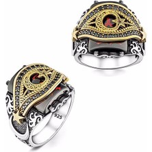 Takı925 Ayyıldız Bayrağımız Model Erkek Gümüş Yüzük