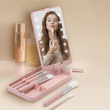 Polosmart Beauty LED Işıklı Makyaj Ayna Seti Pembe