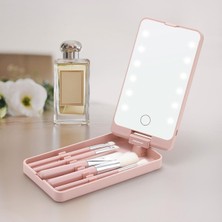 Polosmart Beauty LED Işıklı Makyaj Ayna Seti Pembe